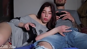 Amateur Teen Gets A Handjob From My Friend'S Girlfriend In Exchange For Fifa Victory, Then Has Anal Sex With Her