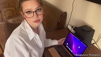 Pov Footage Of Stepmom'S Facial After Meeting Interruption
