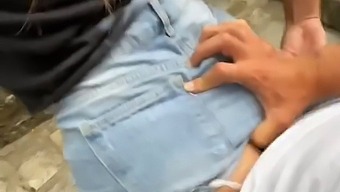 Young Girl Nearly Exposed During Public Sexual Encounter - Thrilling Outdoor Romp