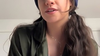 Big Natural Tits Homemade Brunette Gets A Double Orgasm In Role Play