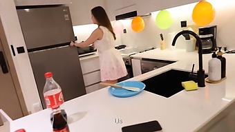 Birthday Cake And Hardcore Sex In The Kitchen With A Friend’s Mom